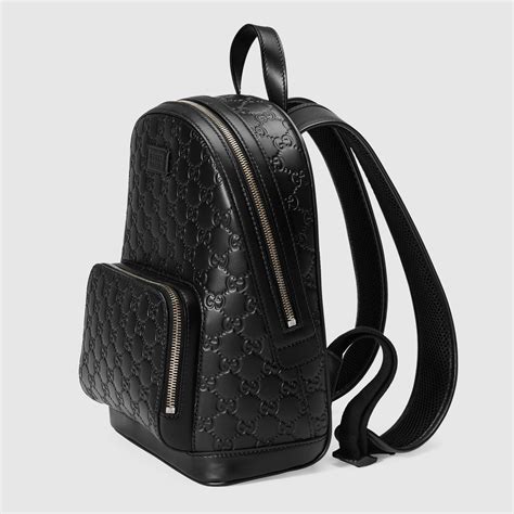 gucci black signature backpack|black gucci backpack for women.